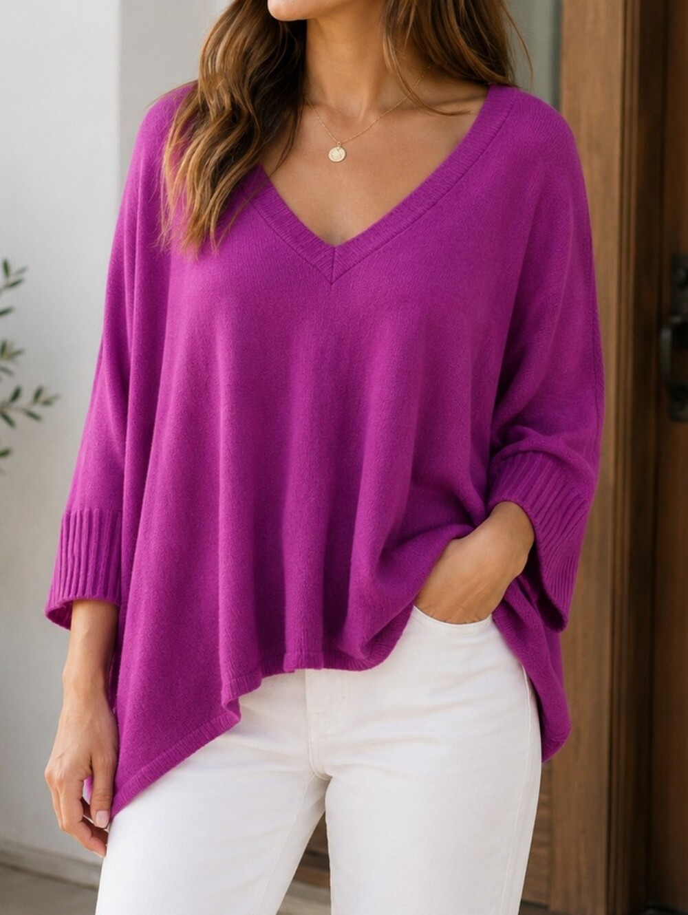 Lilly Pulitzer Deirdre Oversized Cashmere Blend Dolman Sleeve Sweater Women's OS